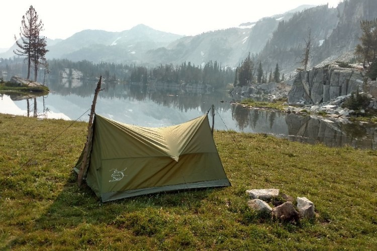 Trekking pole backpacking tent