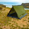 River country products trekker 2.2 trekking pole tent backpacking tent set up next to river with sleeping pads