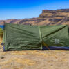 River Country Products Trekker 1A trekking pole tent backpacking tent set up next to river