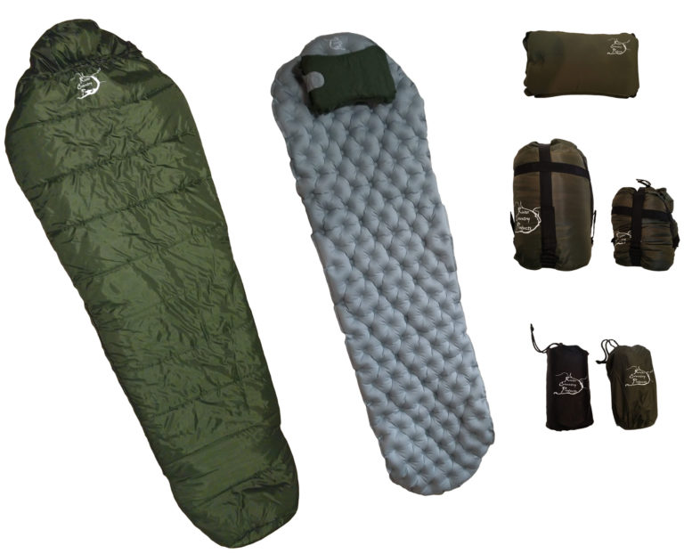 Sleeping Bag, Sleeping Pad, Pillow Combo Set River Country Products