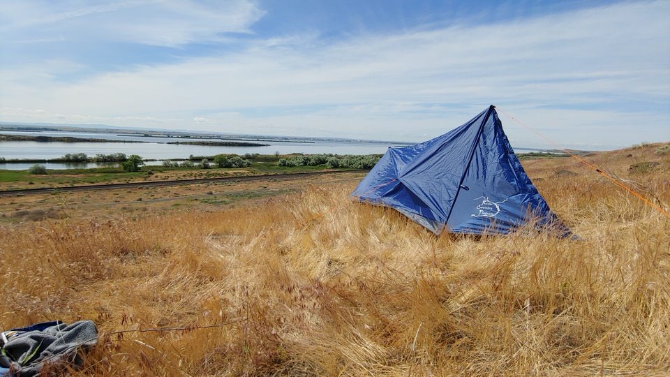 one man trekking pole tent