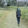 woman wearing backpacking backpack