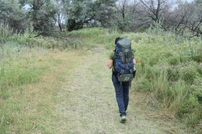 woman wearing backpacking backpack