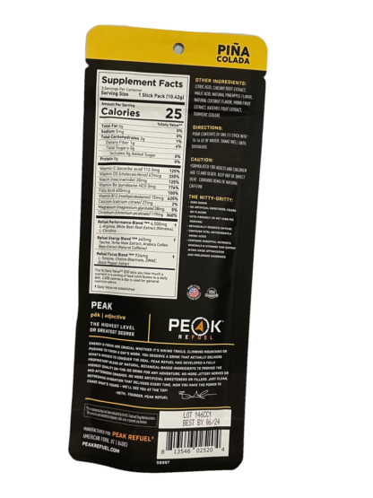 pina colada peak refuel nutrition facts