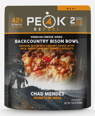 peak refuel backcountry bison bowl dehydrated meal