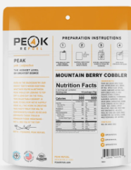 Peak Refuel Mountain Berry Cobbler Nutrition Facts