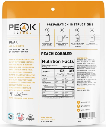peak refuel peach cobbler