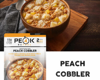 peak refuel peach cobbler dehydrated meal